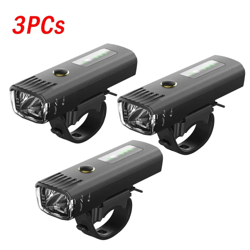 Rechargeable Bicycle LED Headlight — Waterproof Front and Rear Safety Lights