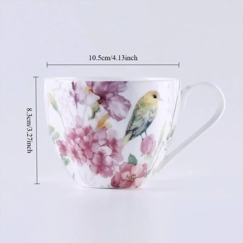 Premium Porcelain Petal Coffee Mugs — Set of 4 Multipurpose Tea Cups