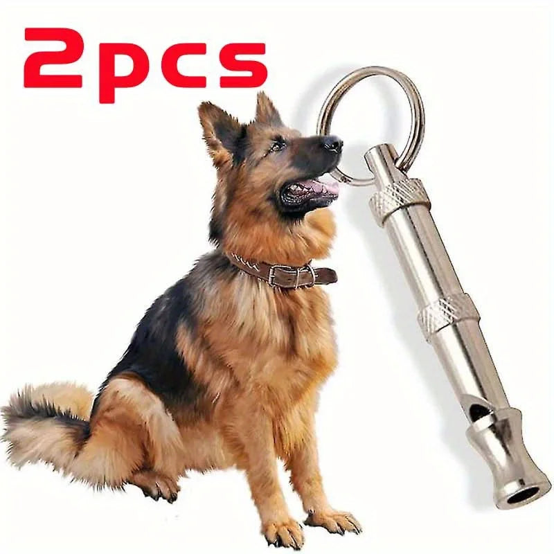 Adjustable Stainless Steel Dog Whistle — Professional Training Tool with Keychain