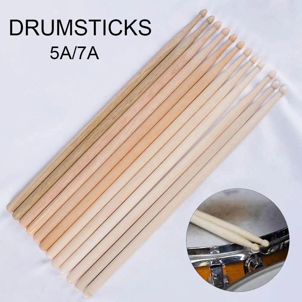 Professional Wood Drum Sticks — Durable Oak, Walnut, or Maple Instrument Accessories