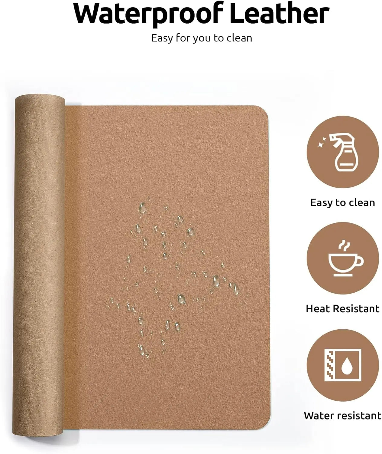 YSAGi Leather Desk Mat — Large Waterproof Mouse Pad & Desk Protector
