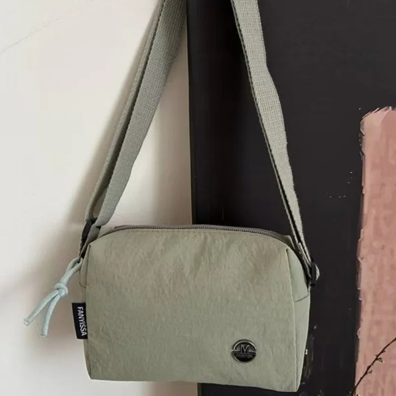 Women's Mini Nylon Crossbody Bag — Multi-Compartment Square Purse for Travel