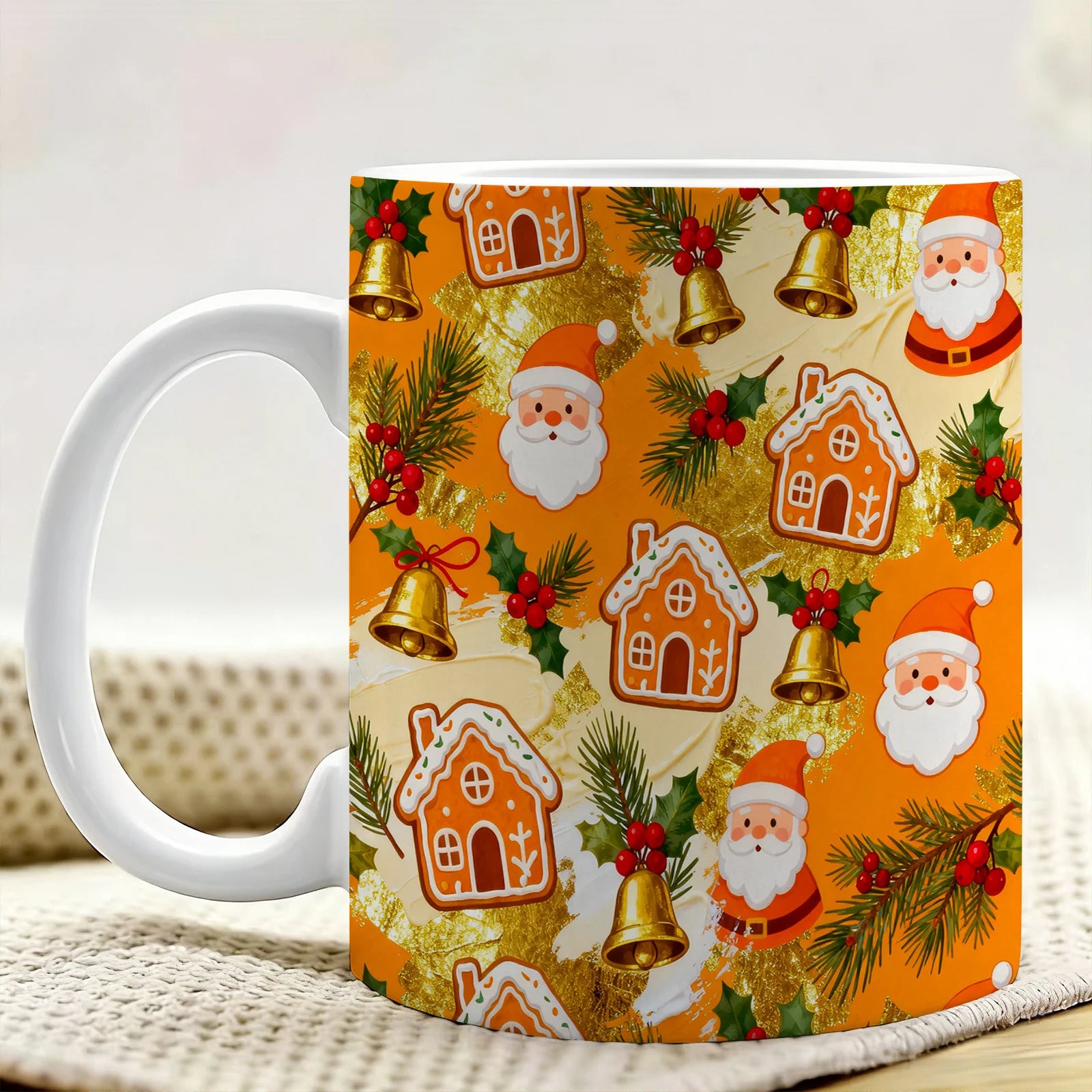 Ceramic Christmas Coffee Mug — Festive Holiday Drinkware for Home or Office