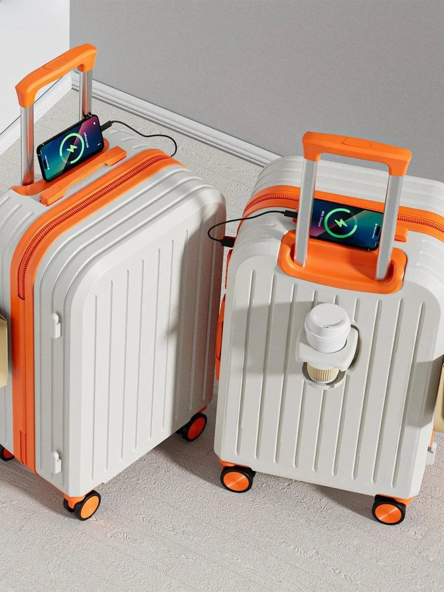 Durable ABS+PC Travel Suitcase — Silent Wheels & Password Lock