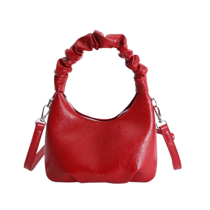 miflame Women's Pleated Crossbody Bag — Chic Top Handle Shoulder Bag