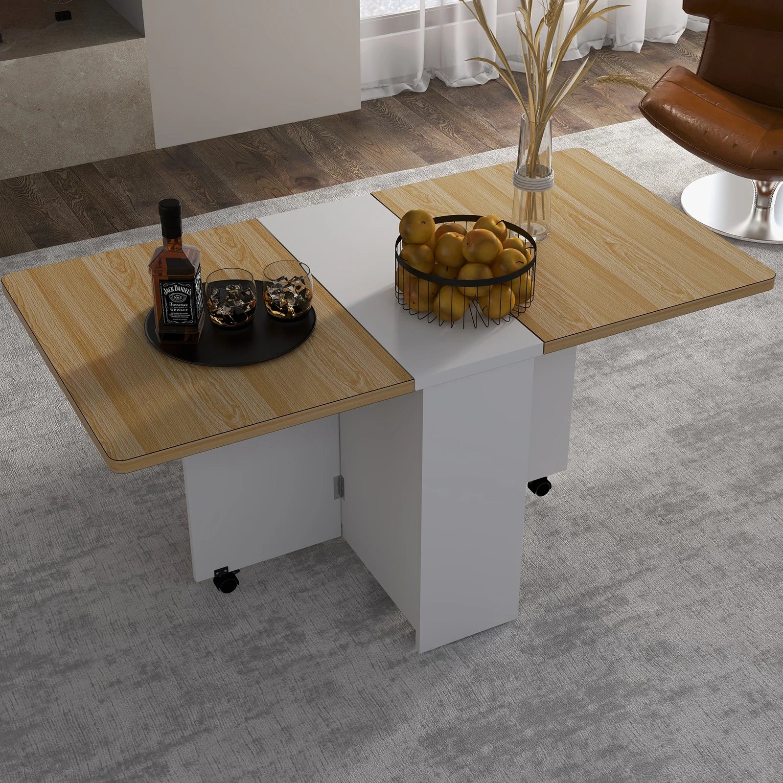 SUNVASAGOO Foldable Dining Table — Space-Saving Drop Leaf Design