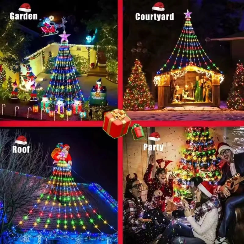 Programmable Pixel LED Christmas Lights — App Controlled String with Star Topper