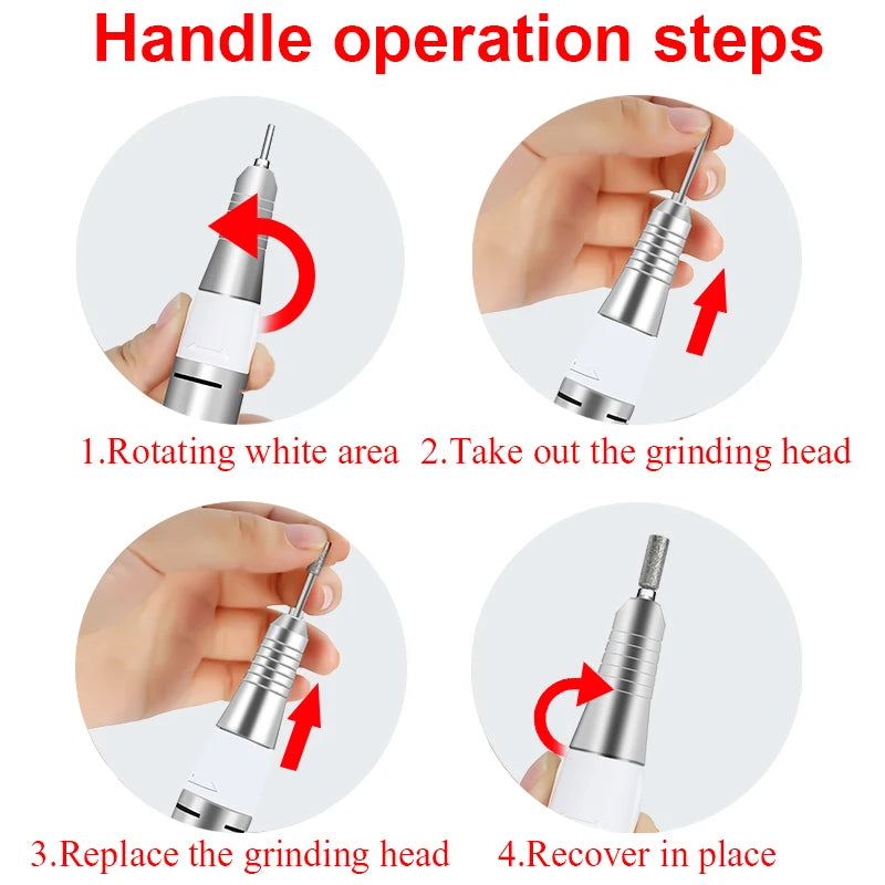 LNWPYH Electric Nail Drill Handpiece — High-Speed Professional Manicure Tool