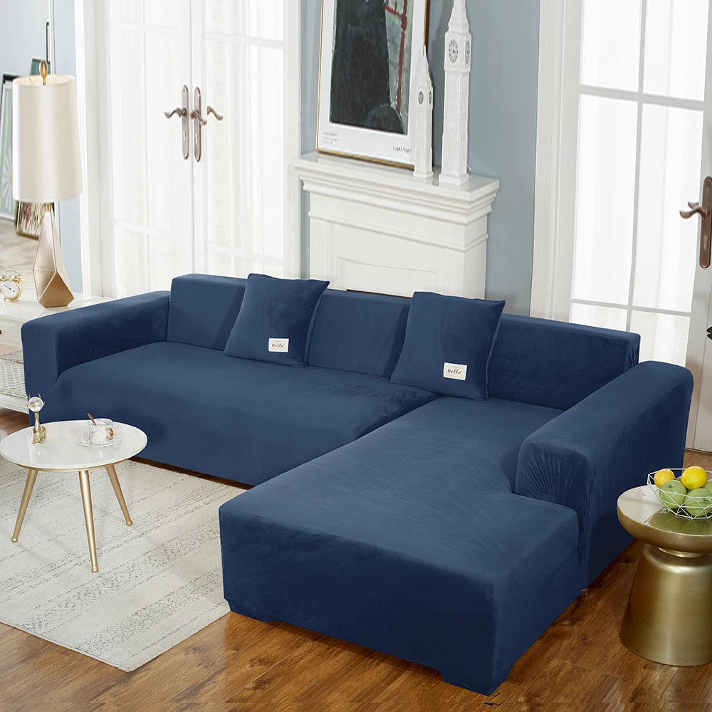 airldianer Velvet Sofa Cover — Luxury Elastic Slipcover for L-Shaped & Sectional Sofas