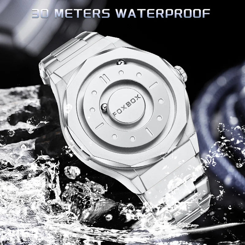 foxbox Magnetic Levitation Men's Watch — Luxury Quartz Wristwatch with Unique Pointer