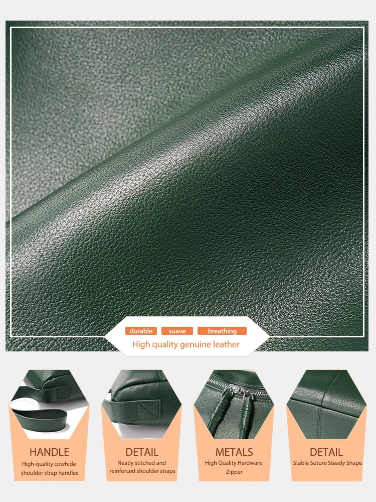 ZENCY Soft Leather Hobo Bag — Large Capacity Shoulder Bag for Work & Travel