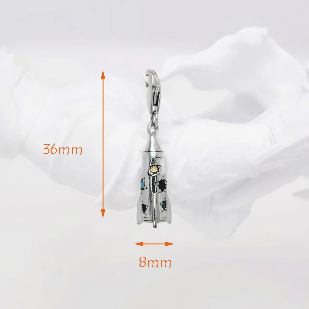 Thaddaeus Rocket Pendant — 925 Sterling Silver Colorful Zircon Charm