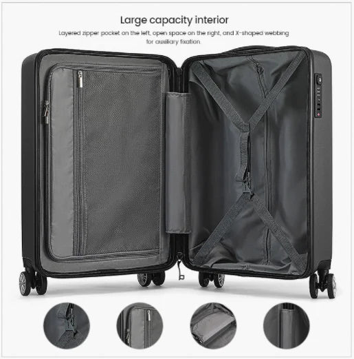 Aluminum Hard Shell Travel Suitcase — Durable Spinner Luggage with Lock