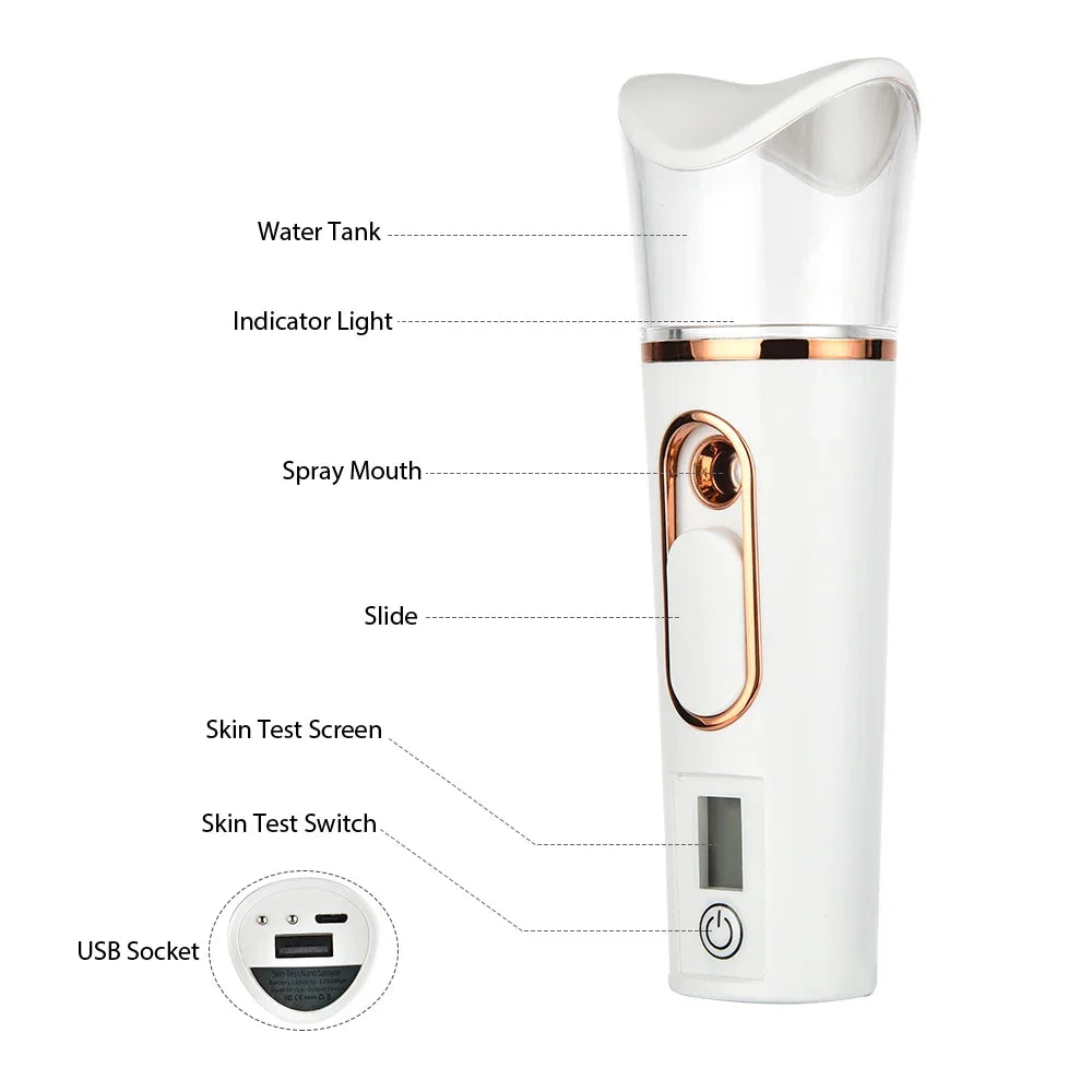 agdoad Portable Nano Facial Sprayer — USB Rechargeable Handheld Hydrating Steamer