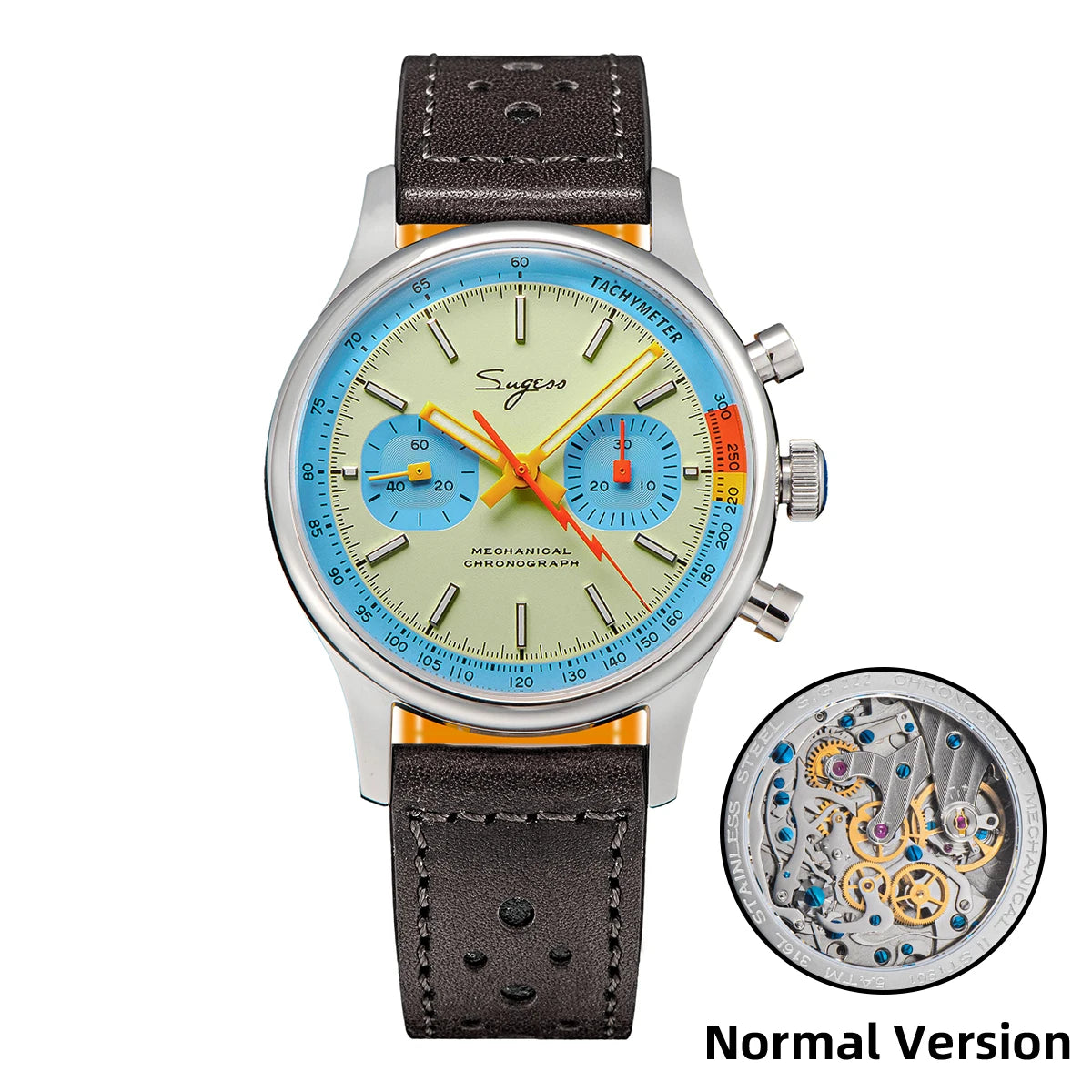 SUGESS Pilot Chronograph Watch — Mechanical Seagull Movement & Sapphire Crystal