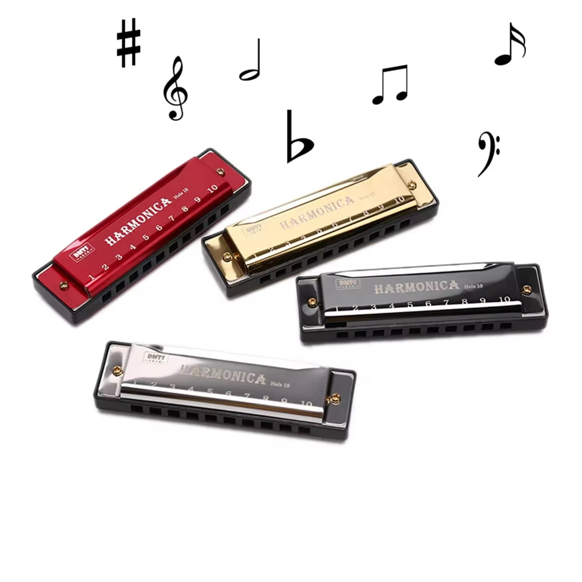 Professional 10-Hole Harmonica — Musical Instrument for Beginners