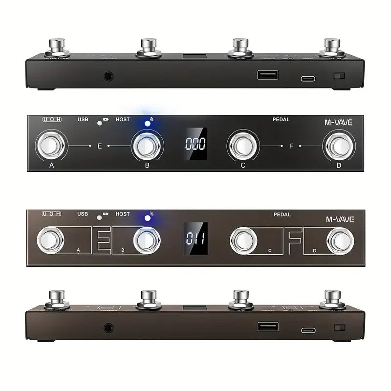 Wireless MIDI Foot Controller — 4-Button Bluetooth Pedal for Music Apps