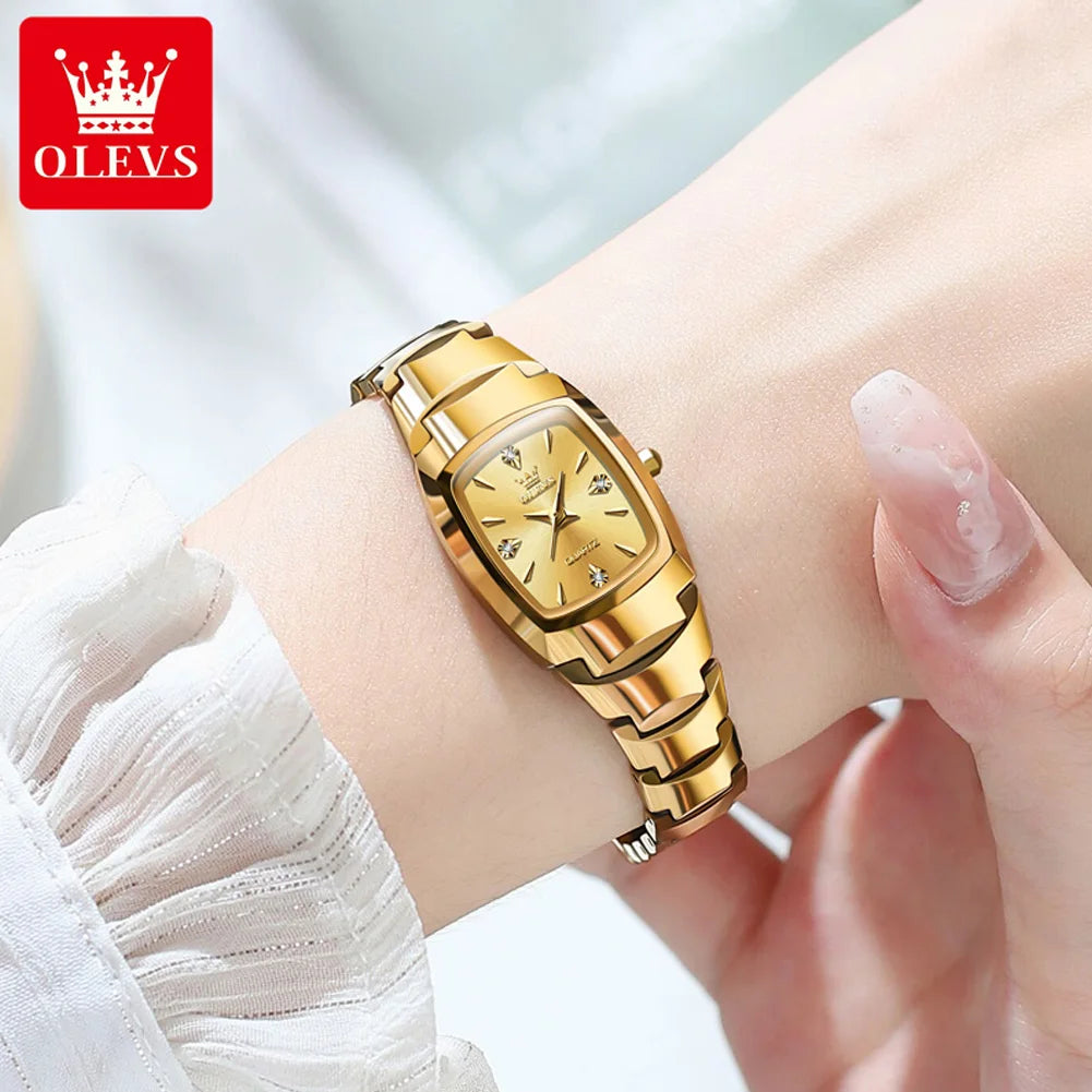 OLEVS 7006 Tungsten Steel Women's Watch — Elegant Luxury Quartz Set