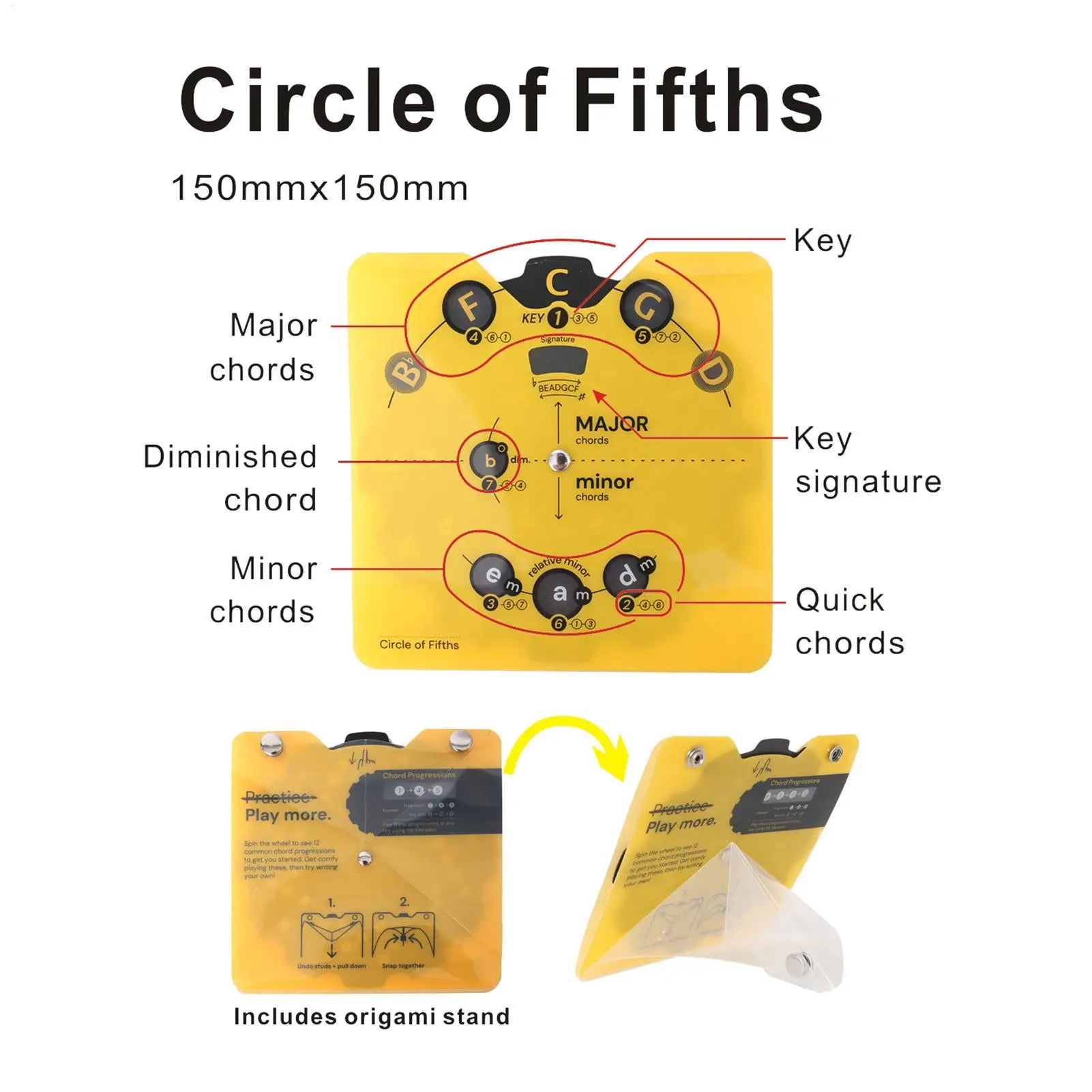 Music Theory Circle of Fifths Wheel — Color-Coded Chord Chart Tool