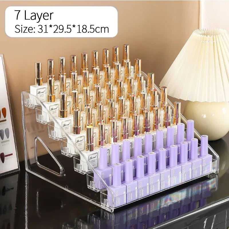 Acrylic Nail Polish Display Organizer — Multi-Layer Cosmetic & Jewelry Rack