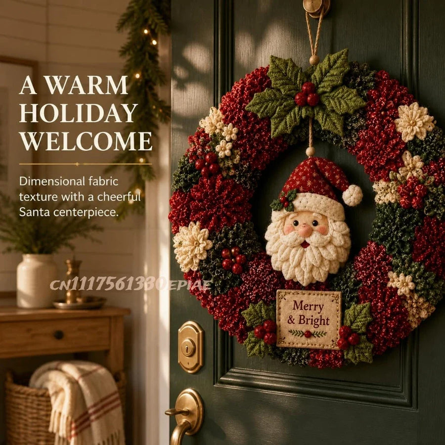Christmas Fabric Wreath DIY Kit — No-Sew Holiday Craft Project