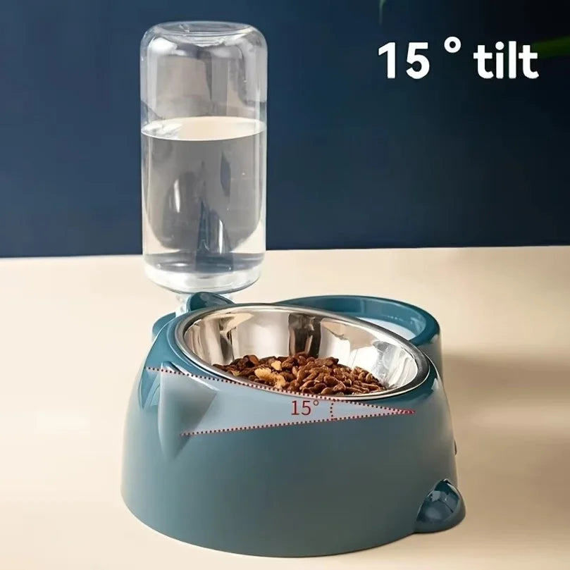 Automatic Pet Feeder and Water Dispenser — Integrated Feeding System, Gravity Fed