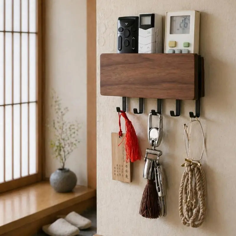 Wall-Mounted Key and Mail Organizer — Space-Saving Entryway Storage Rack