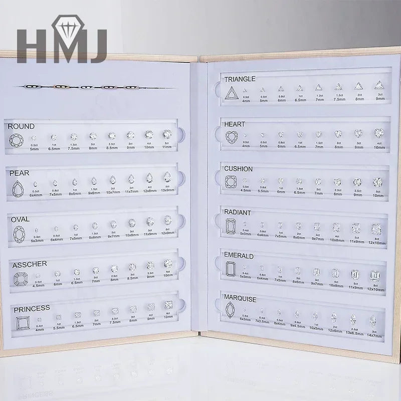 HMJ Gemstone Size Reference Chart — Cubic Zirconia Comparison Tool