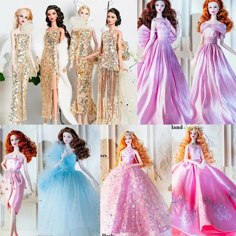Xianxian Princess European Lace Golden Dress — Elegant Doll Clothing Set
