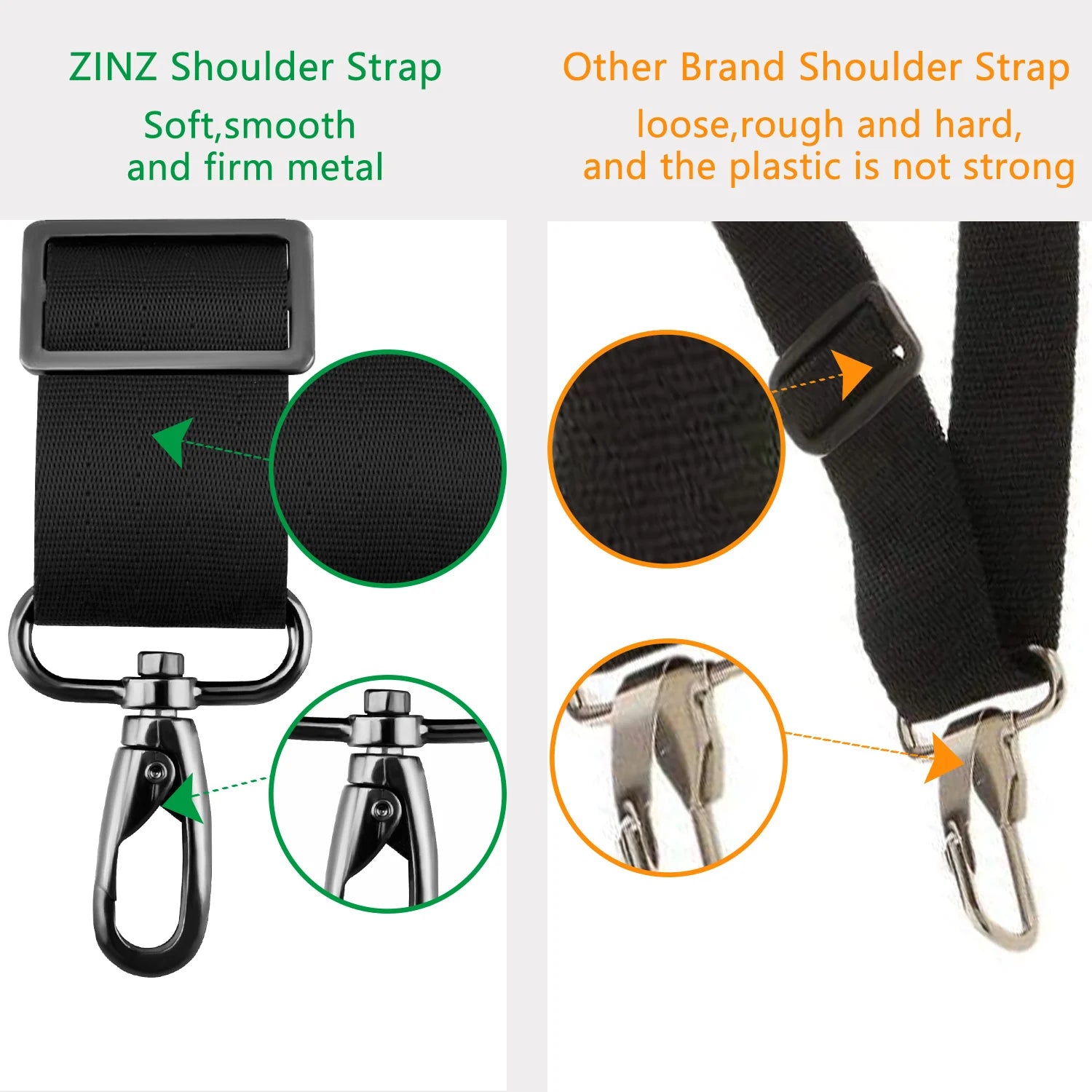 Universal Adjustable Shoulder Strap — Padded Crossbody Replacement Strap