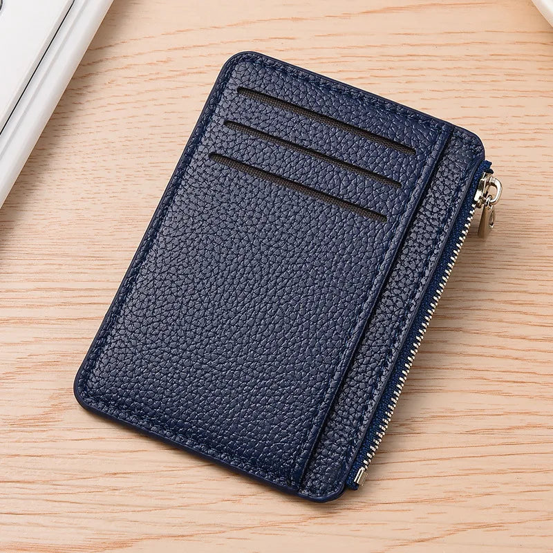 eTya Slim Leather Wallet — Multi-Slot Card Holder with Coin Pocket