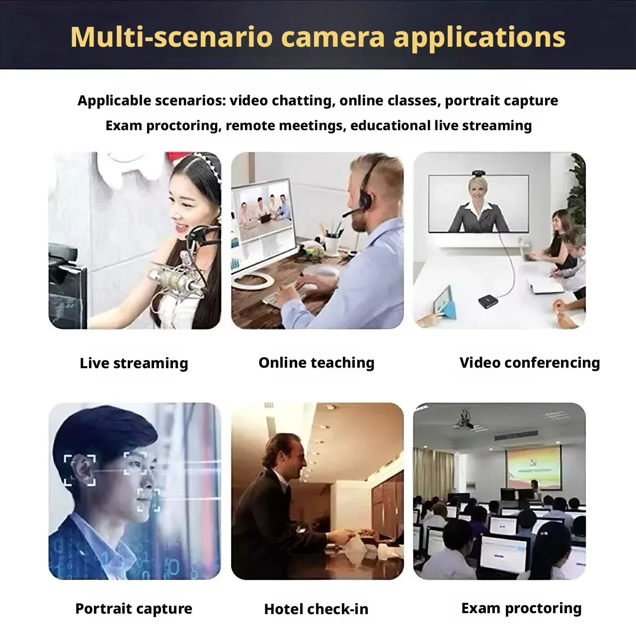 HD 1080P Webcam With Built-In Microphone — Plug and Play Computer Camera