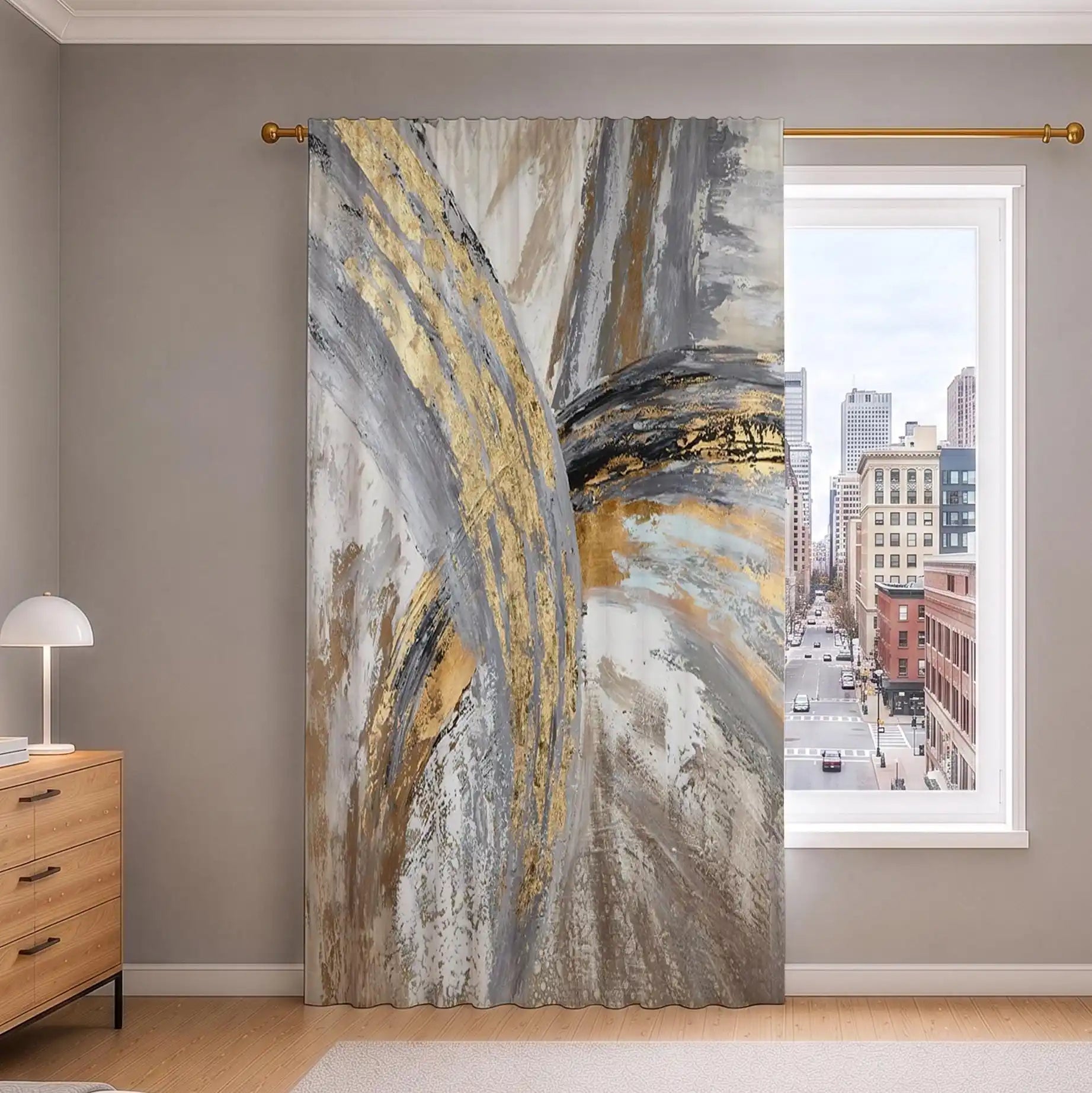 Grey Curtain Panels — Modern Window Treatment