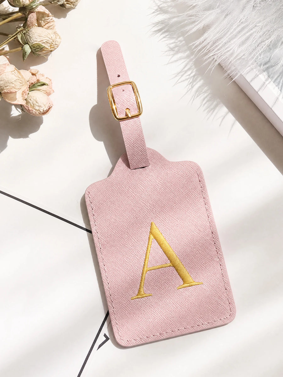 Personalized Alphabet Luggage Tag — Durable PU Leather Travel Accessory
