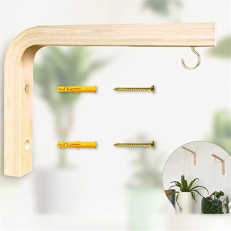 Wood Plant Hanger — Hanging Flower Pot Hook
