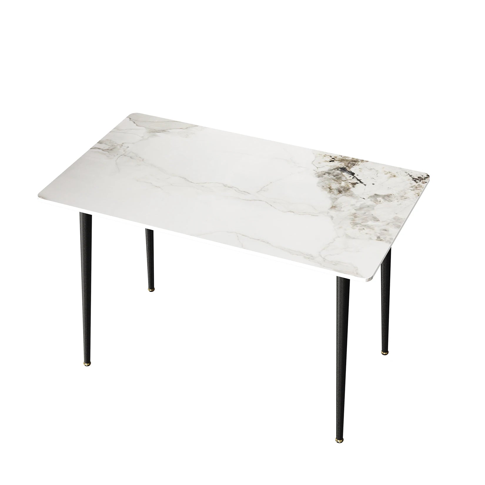 Modern Marble Dining Table — High Gloss Rectangular Kitchen Island Surface