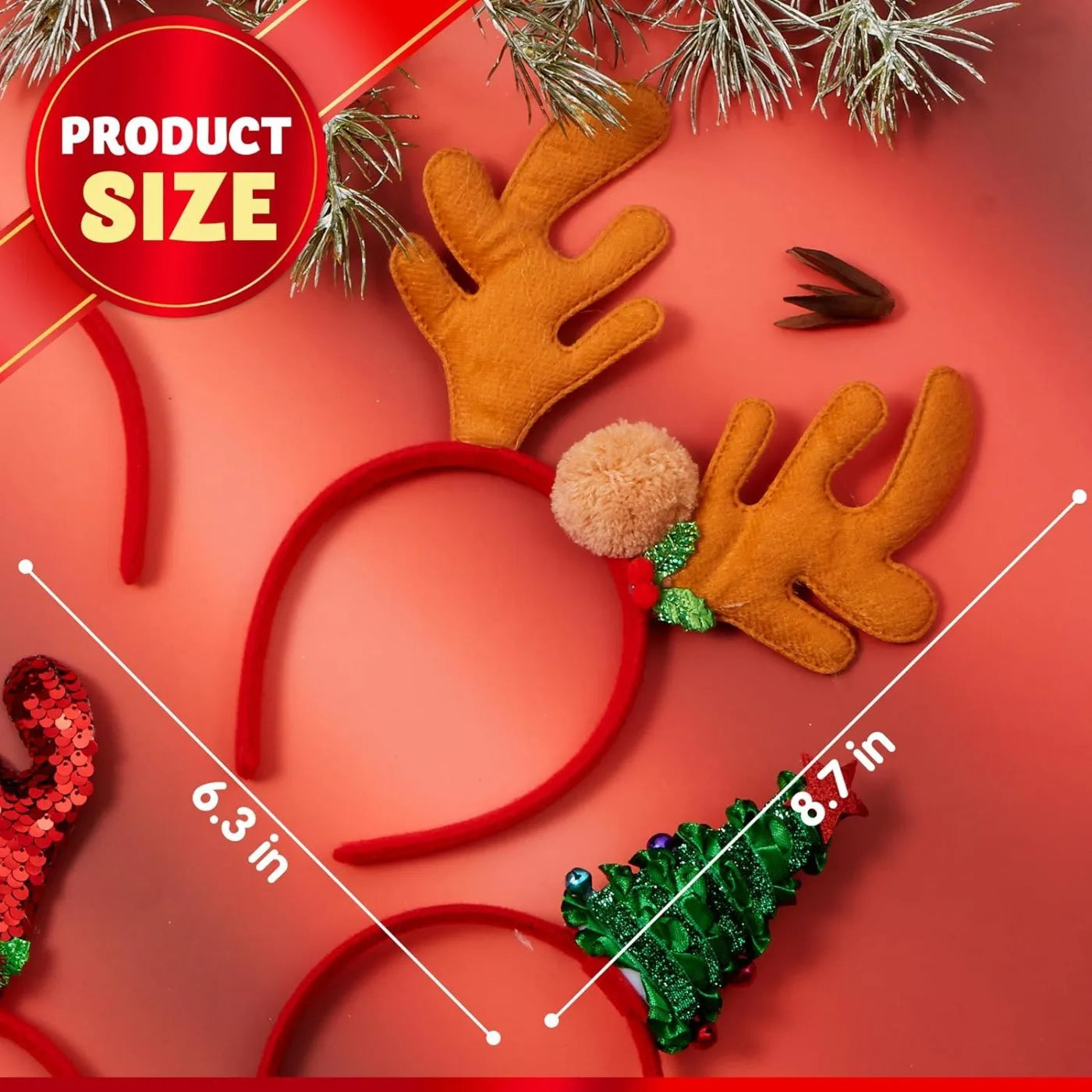 Joyfy Christmas Headband Set — 8 Piece Holiday Party Accessory Kit