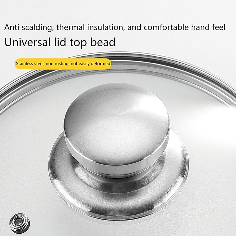 Stainless Steel Pot Lid Knob — Universal Replacement Handle for Cookware