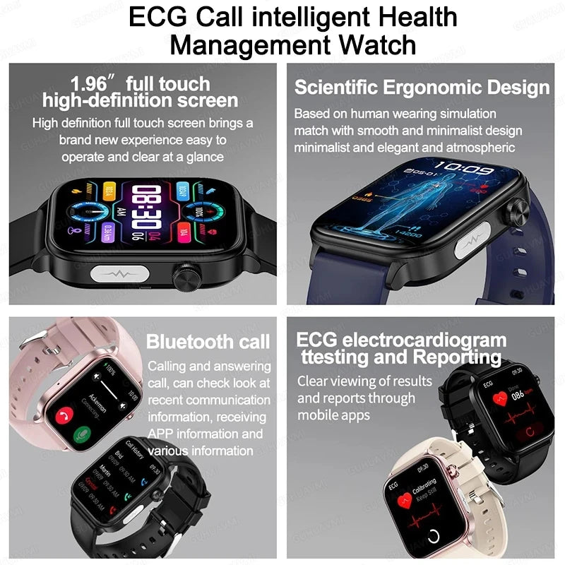 GUHUAVMI Health Smartwatch — Advanced ECG, Blood Pressure & Oxygen Monitor