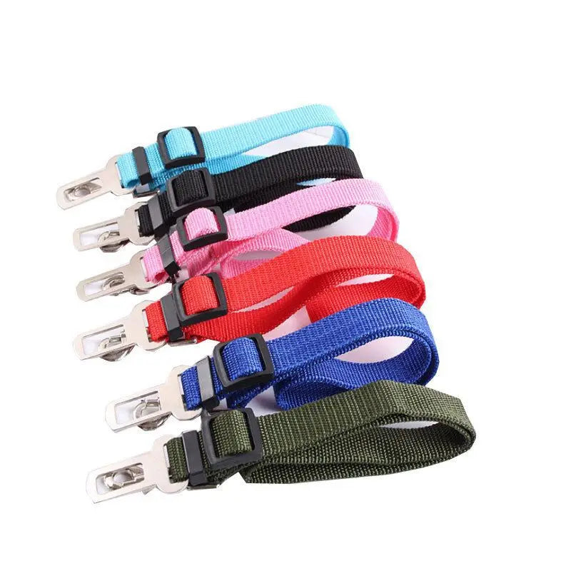 Dog Car Seat Belt Safety Harness — Adjustable Nylon Travel Leash