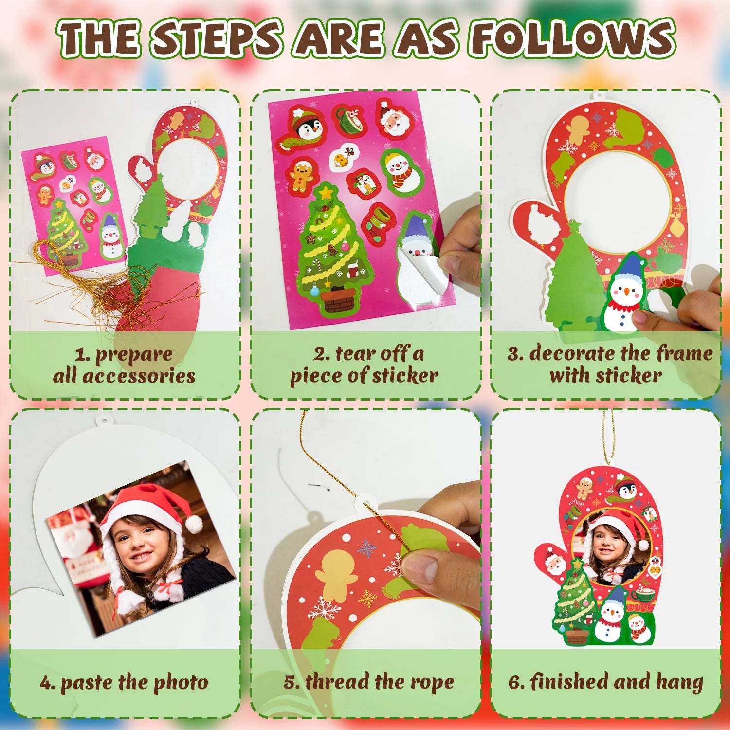 Christmas Photo Props and DIY Stickers — 64 Piece Party Decoration Set