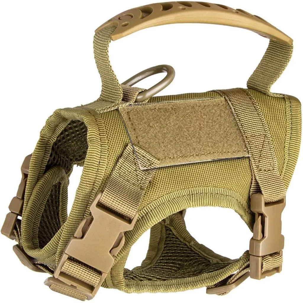 Tactical Pet Chest Harness — Breathable Nylon Vest with Leash for Dogs and Cats