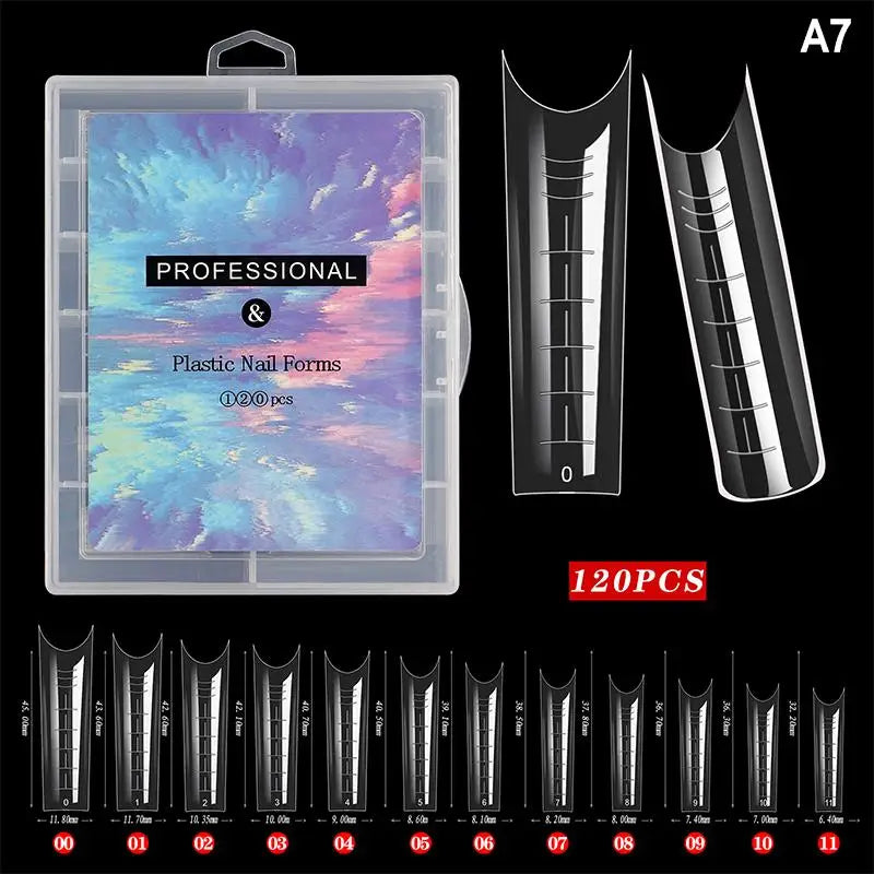 AQTOCNA Dual Form Nail Extension Tips — 120 Piece Quick Building Mold Set