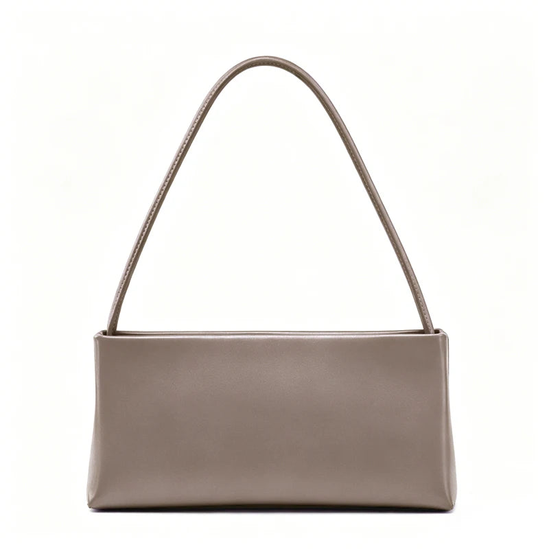 ZENCY Luxury Leather Shoulder Bag — Elegant Baguette Style Crossbody