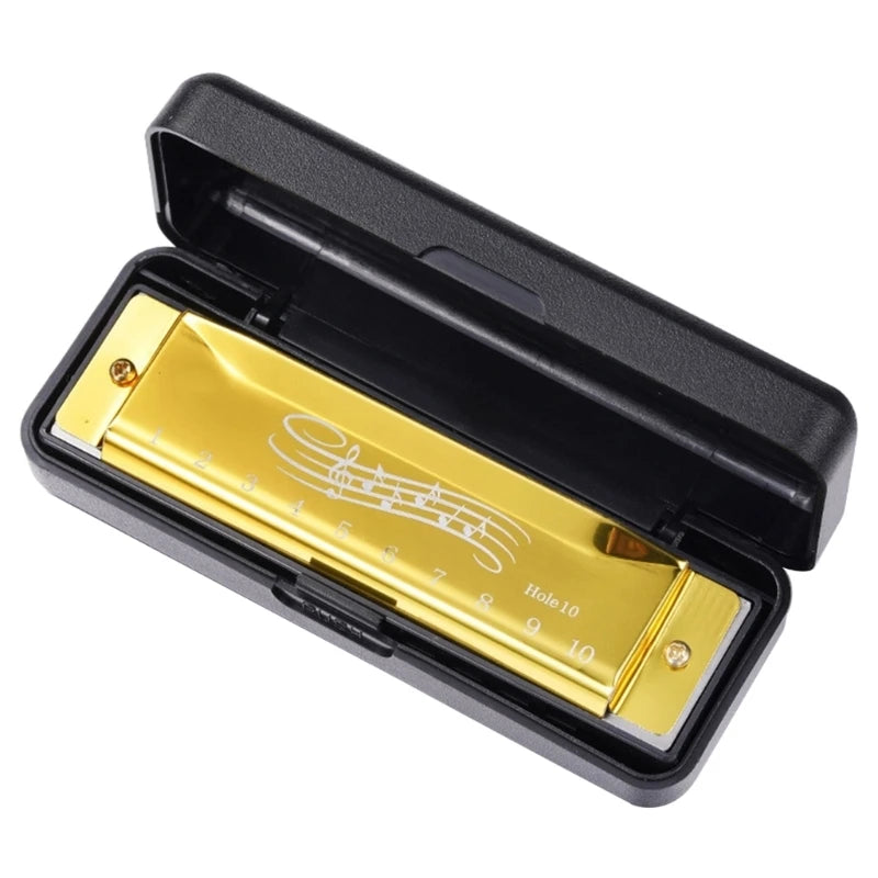 Chromatic 10-Hole Harmonica — 20 Tone Musical Instrument for Beginners