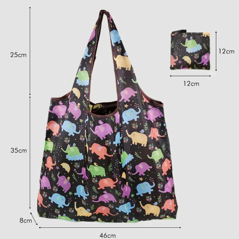 eTya Reusable Floral Shopping Bag — Foldable Large Capacity Tote