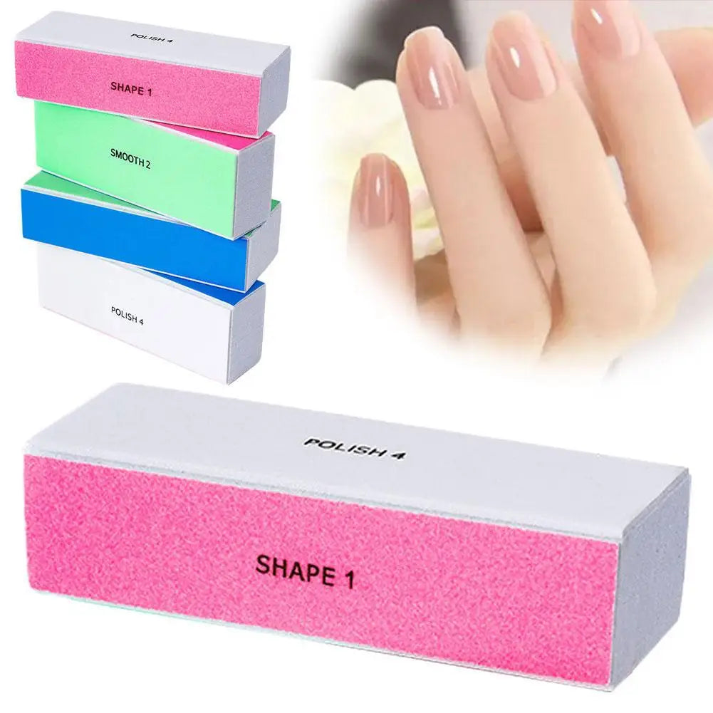 4-Way Nail Buffer Block — Multi-Functional Manicure & Pedicure File