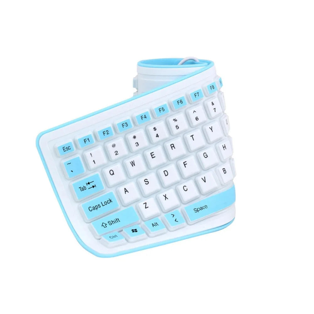 BuyinCoins Foldable Silicone Keyboard — Waterproof Portable USB Wired Design