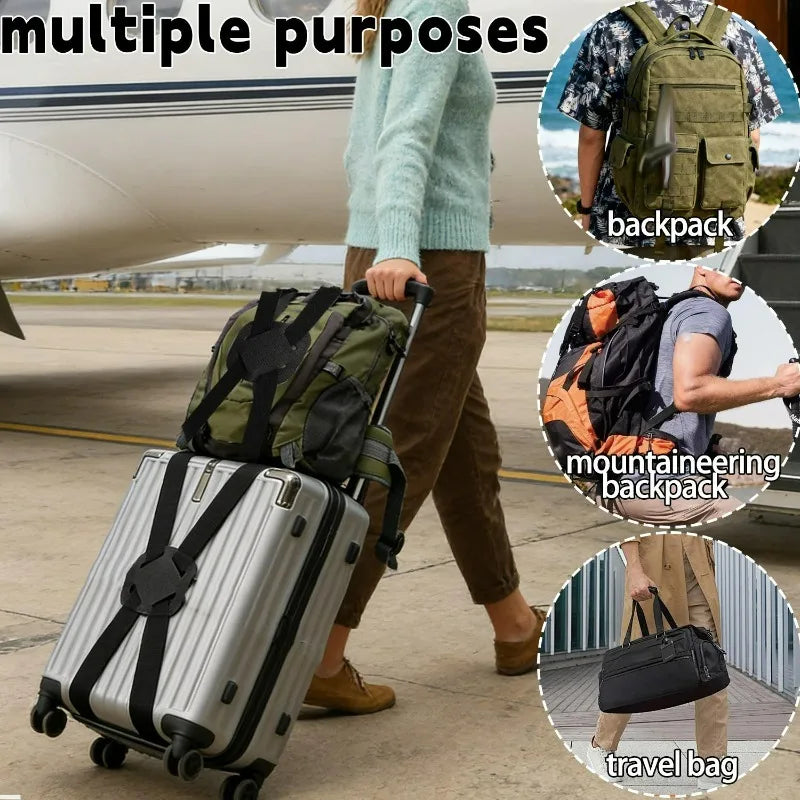 Adjustable Travel Luggage Strap — Heavy Duty Elastic Suitcase Belt