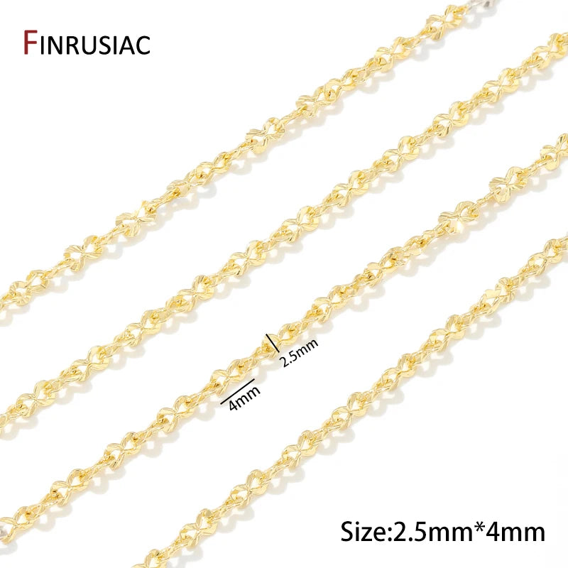 FINRUSIAC 14K Gold Plated Brass Cable Chain — DIY Jewelry Making Supplies